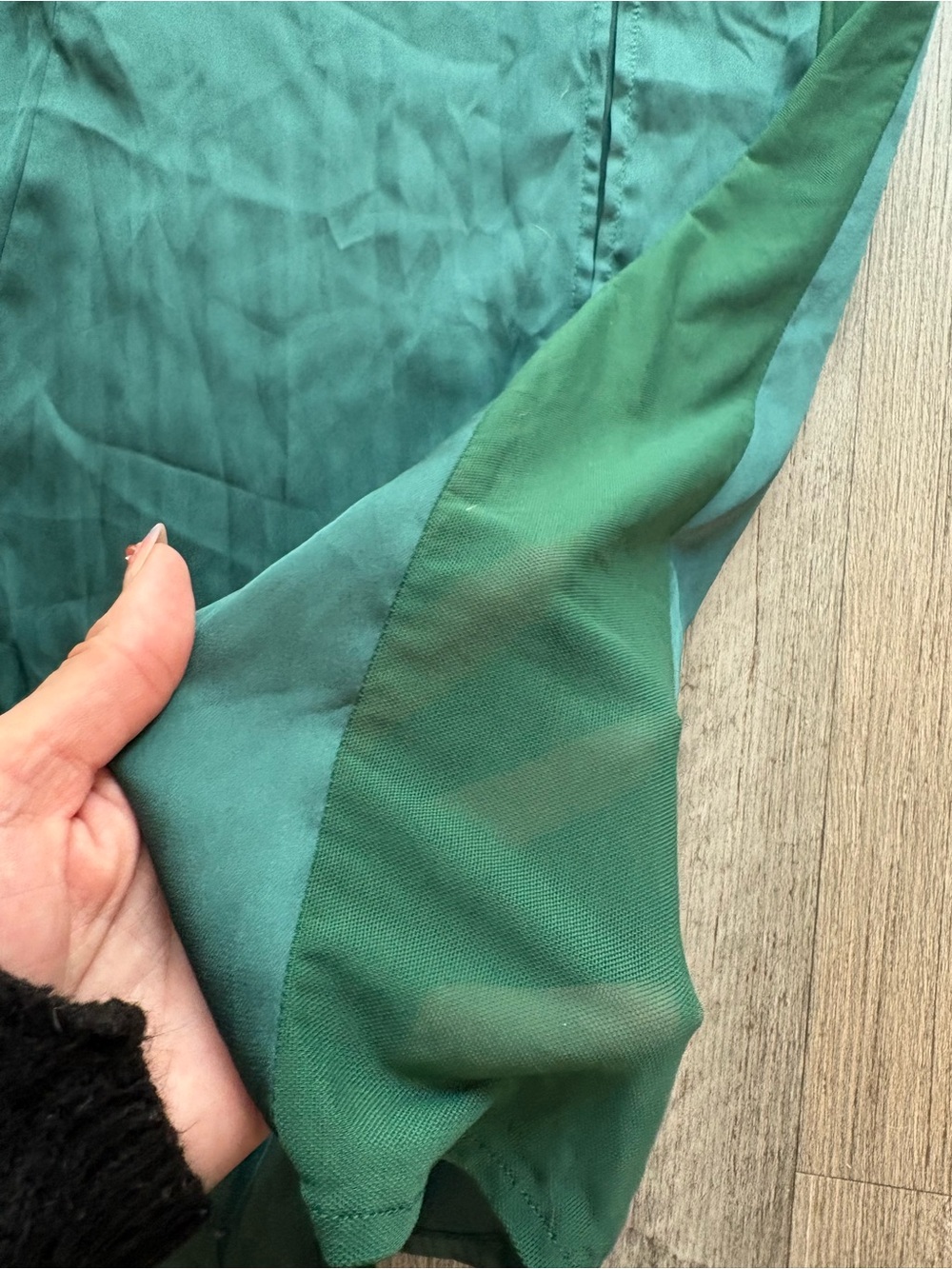 Free People Intimately Emerald Green Satin Mesh Maxi Dress XS - Picture 6 of 7